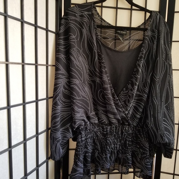 Lane Bryant black and white blouse - Picture 3 of 8